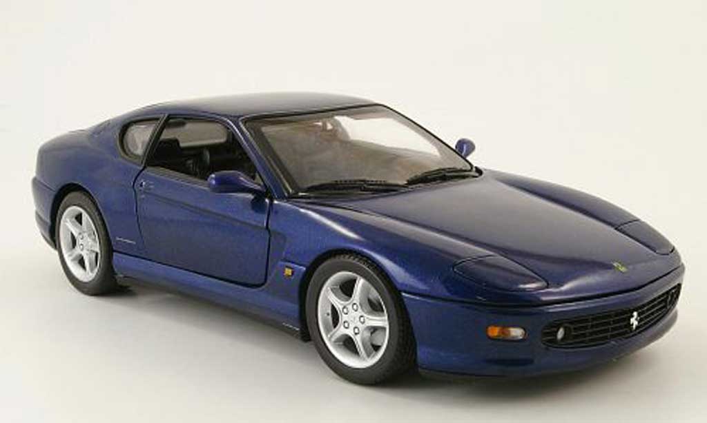 Ferrari 456 1/18 Hot Wheels m gt blauw modelauto
