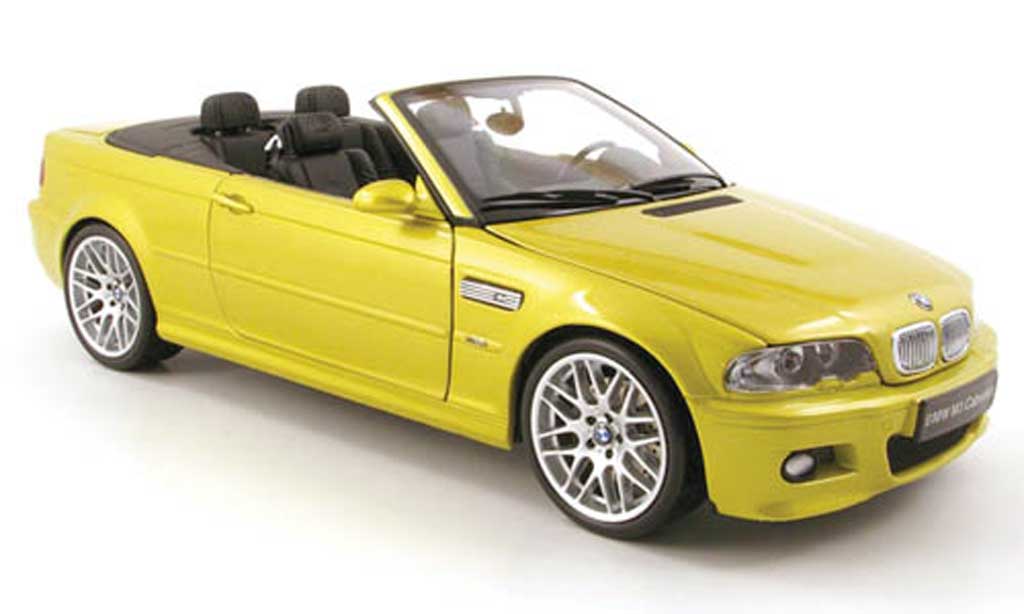 Bmw M3 E46 1/18 Kyosho E46 Cabriolet geel modelauto