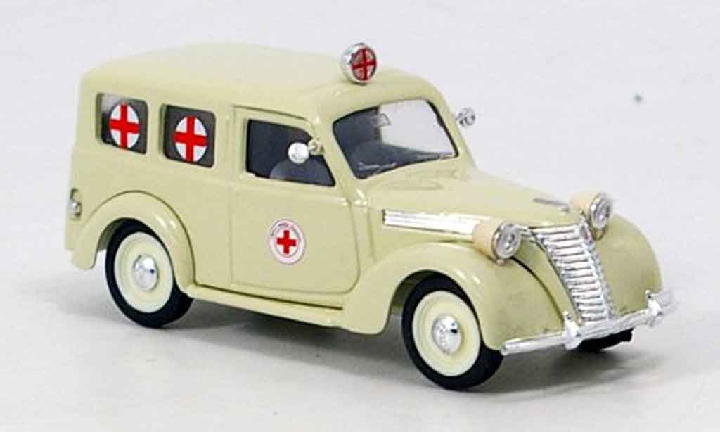 Fiat 1100 1/43 Brumm Ambulance roodes Kreuz modelauto