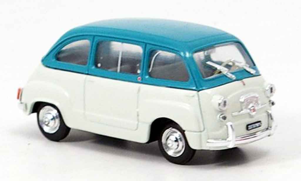 Fiat 600 1/43 Brumm Multipla grijs turkis 1960 modelauto