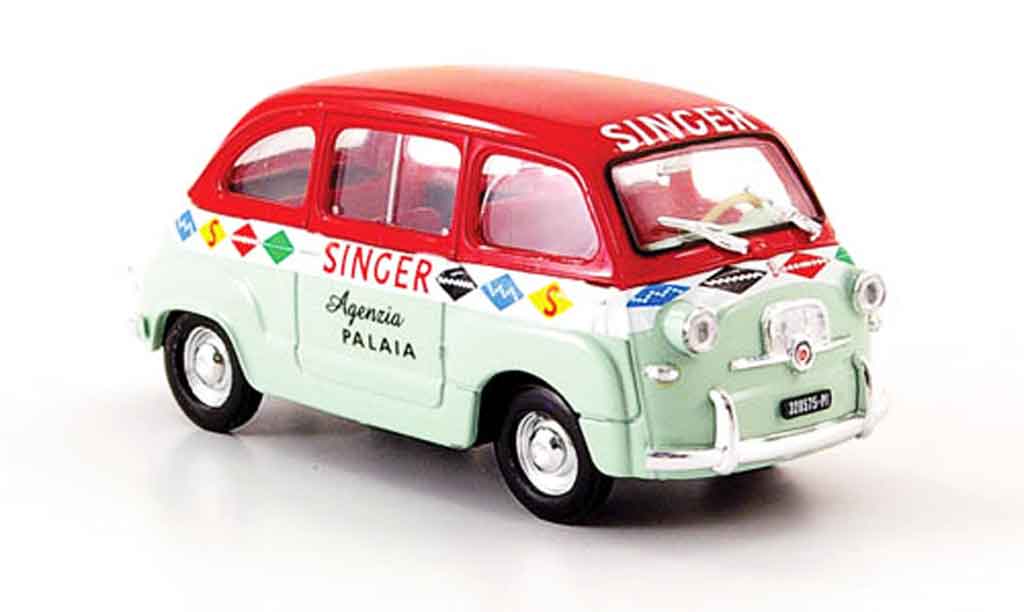Fiat 600 1/43 Brumm Multipla Agenzia Singer 1956 modelauto