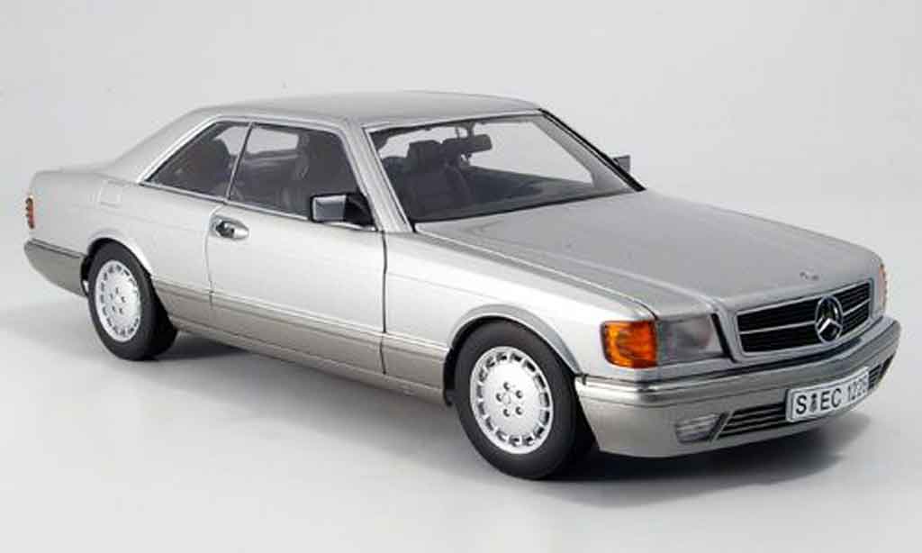 Mercedes 500 SEC 1/18 Autoart SEC (w 126) coupe grijs metallized modelauto