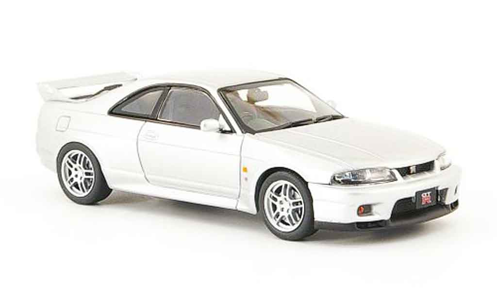 Nissan Skyline R33 1/43 Ebbro R33 GT R V Spec grijs metallic 1995 modelauto