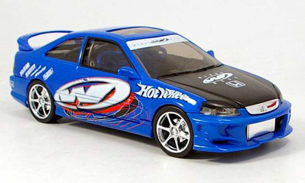 Honda Civic 1/18 Hot Wheels si blauw tuning modelauto