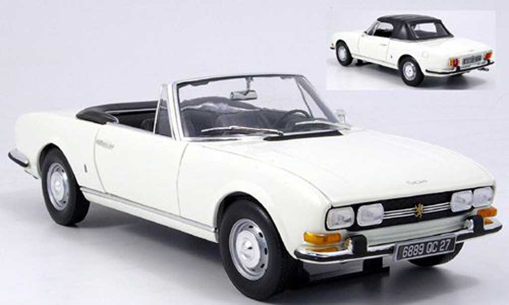 Peugeot 504 Cabriolet 1/18 Norev Cabriolet wit 1970 modelauto
