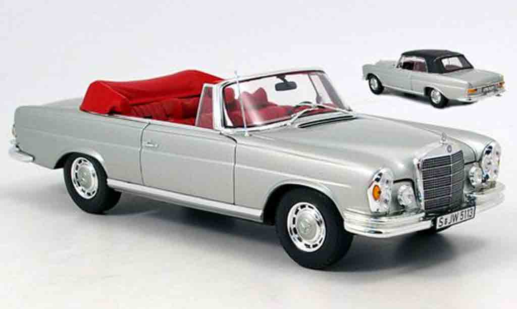 Mercedes 280 1969 1/18 Norev 1969 se cabriolet grijs avec hardtop modelauto