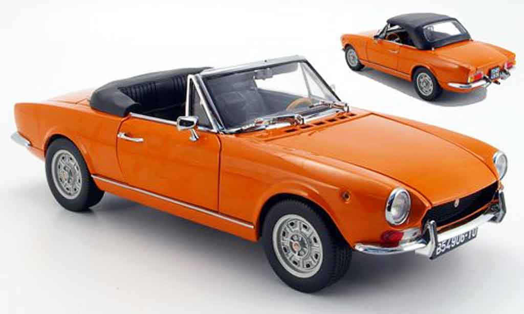 Fiat 124 BS 1/18 Sun Star BS oranje geoffnetes verdeck 1969 modelauto