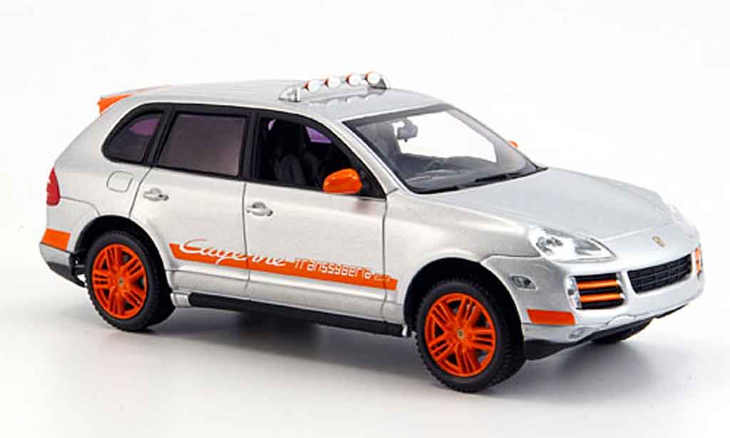 Porsche Cayenne 1/43 Minichamps Transsyberia grijs metallic oranje 2007 modelauto