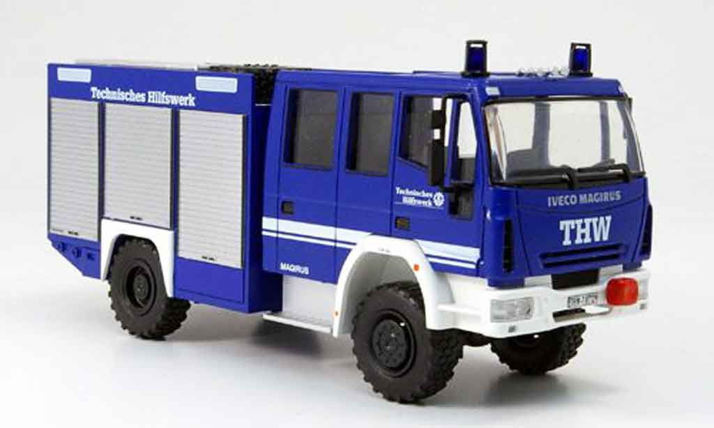 Magirus HLF 20 1/43 Schuco Iveco 16 THW Rustwagen Facelift modelauto