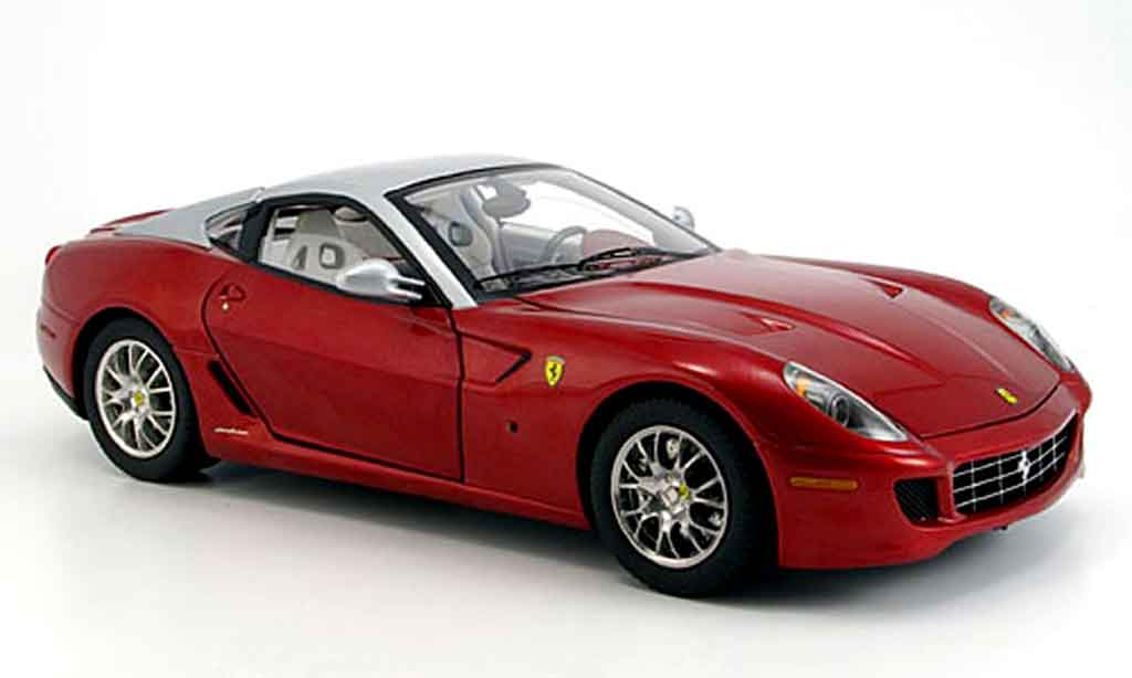 Ferrari 599 GTB 1/18 Hot Wheels Elite GTB rood et grijs elite edition modelauto