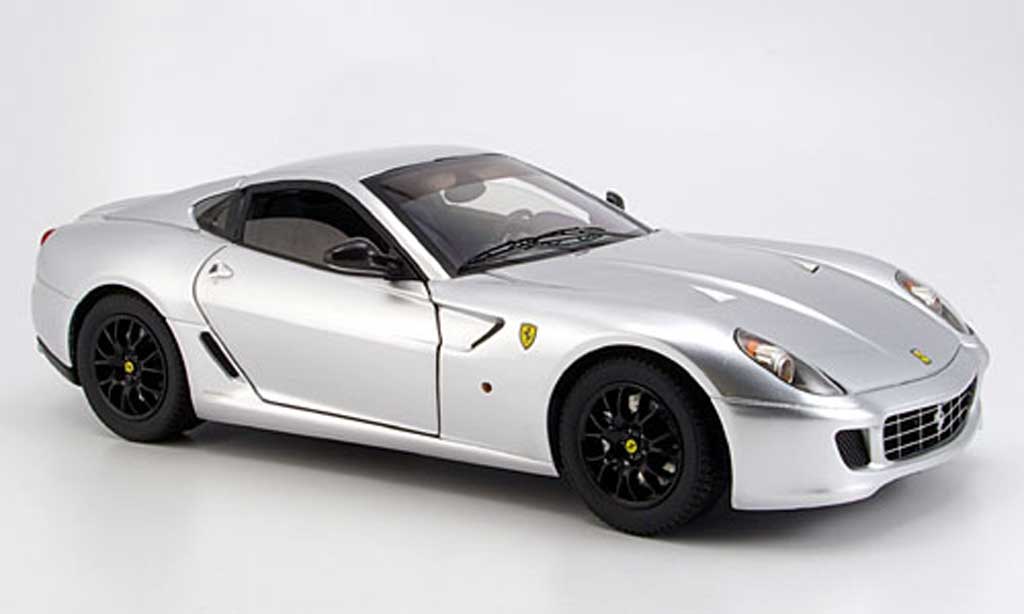 Ferrari 599 GTB 1/18 Hot Wheels Elite GTB grijs metallic modelauto