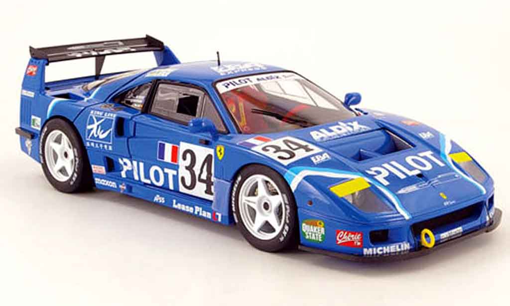 Ferrari F40 1/18 Hot Wheels Elite no.34 pilot 24h le mans 1995 modelauto