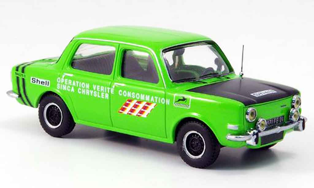 Simca 1000 1/43 IXO rallye ii grun/zwart 1973 modelauto