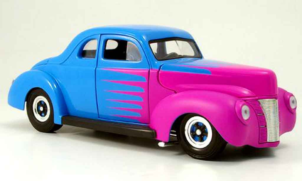Ford Hot Rod 1/18 Eagle deluxe coupe hot rod blauw 1940 modelauto