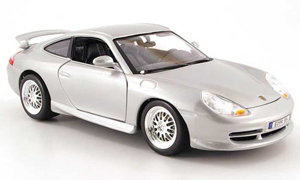Porsche 996 GT3 1/18 Burago GT3 grijs metallic 1997 modelauto