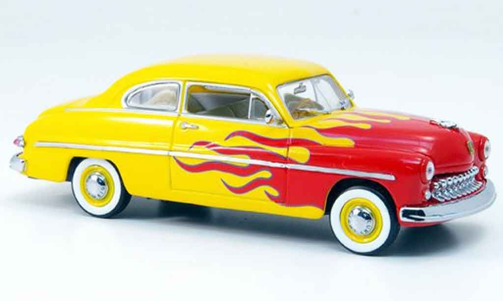Mercury Club Coupe 1/43 Eagle Hot Rod rood avec geel 1949 modelauto