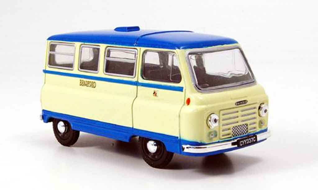 Morris J2 1/43 Oxford Bus beige blauw Bradford modelauto