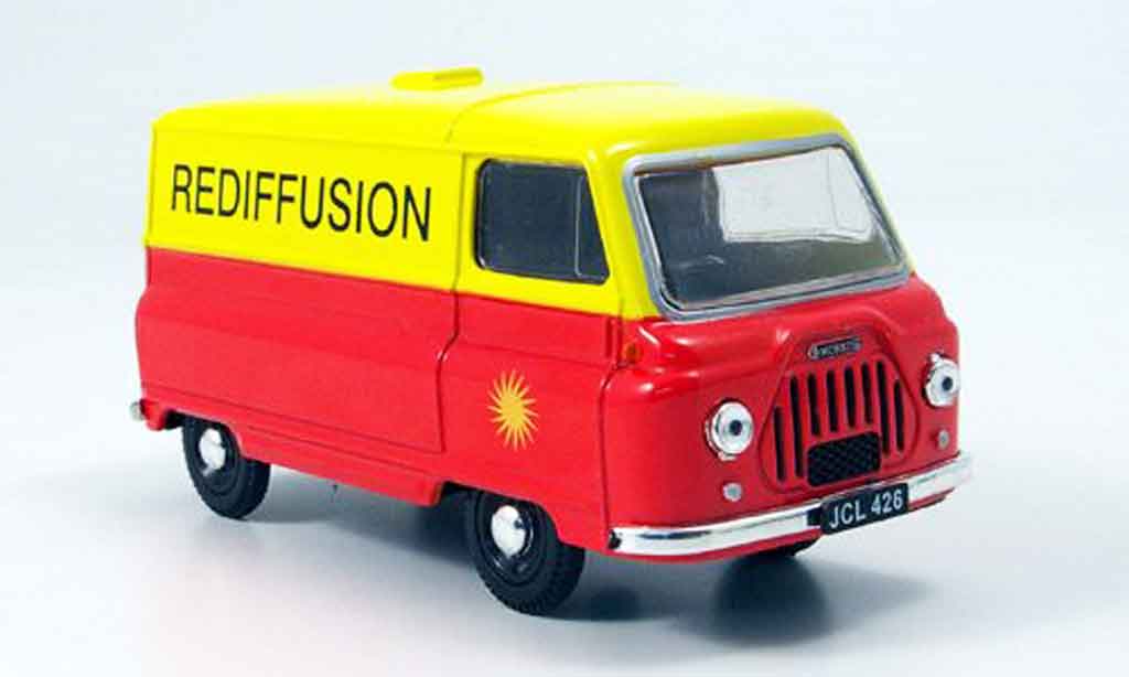 Morris J2 1/43 Oxford Kasten oranje geel Rediffusion modelauto