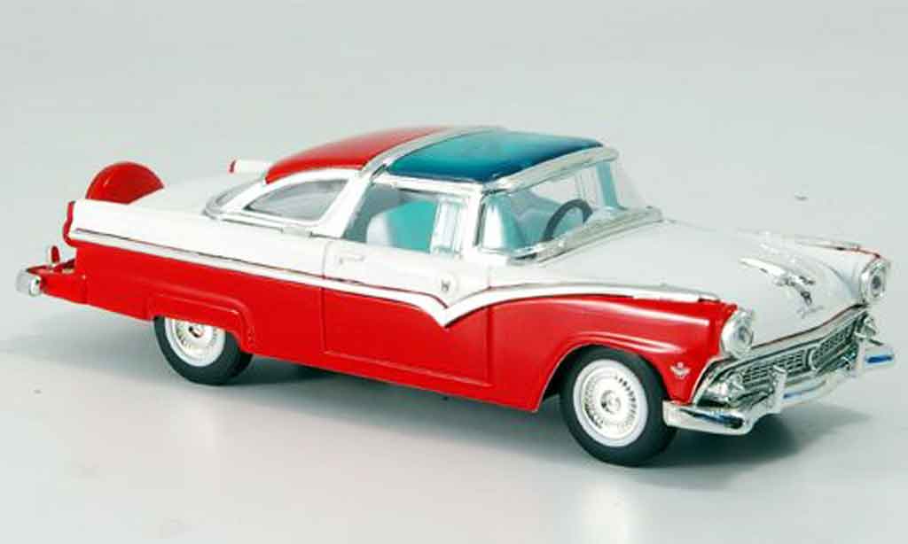 Ford Crown 1/43 Yat Ming Victoria rood wit 1955 modelauto