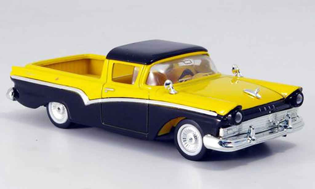 Ford Ranchero 1/43 Yat Ming zwart geel 1957 modelauto