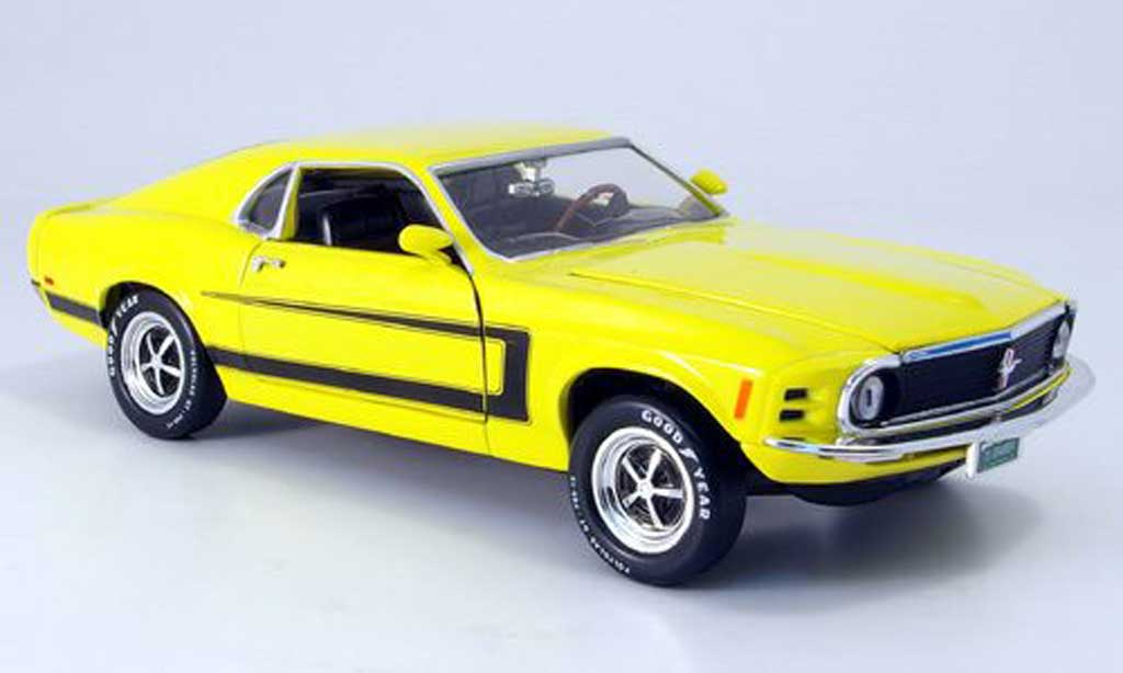 Ford Mustang 1970 1/18 Ertl 1970 grabber geel mit zierstreifen modelauto