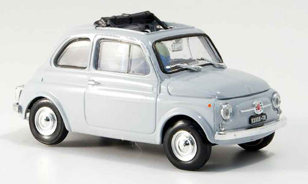 Fiat 500 1/43 Brumm F grijs geoffnetes Faltdach 1965 modelauto