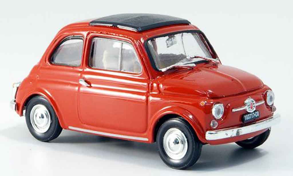 Fiat 500 1/43 Brumm F korallenrood avec capote Faltdach 1965 modelauto