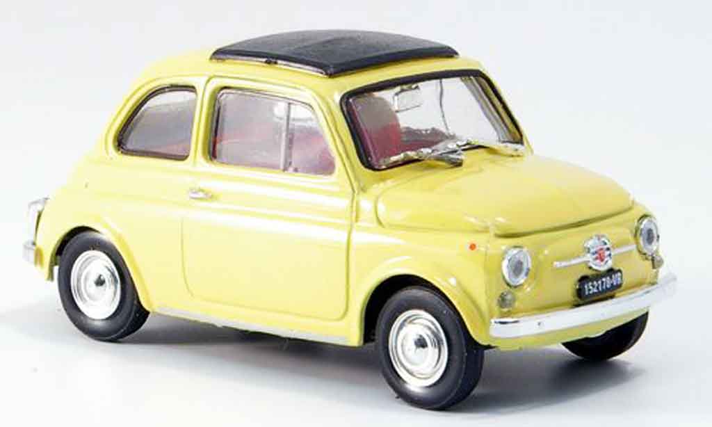 Fiat 500 1/43 Brumm F geel avec capote Faltdach 1965 modelauto