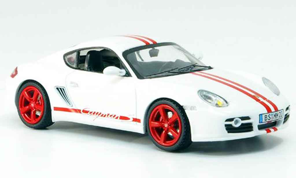 Porsche Cayman S 1/43 Schuco S wit rood modelauto