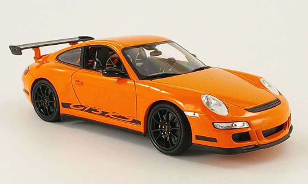 Porsche 997 GT3 RS 1/18 Welly GT3 RS oranje modelauto
