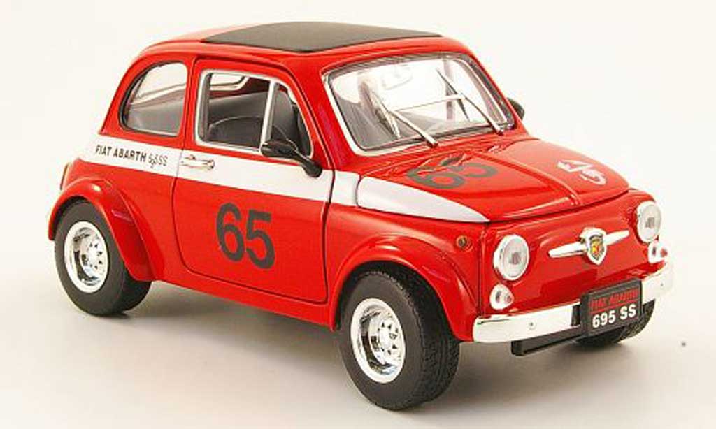 Fiat 500 Abarth 1/18 Mondo Motors Abarth 695ss rood no.65 modelauto