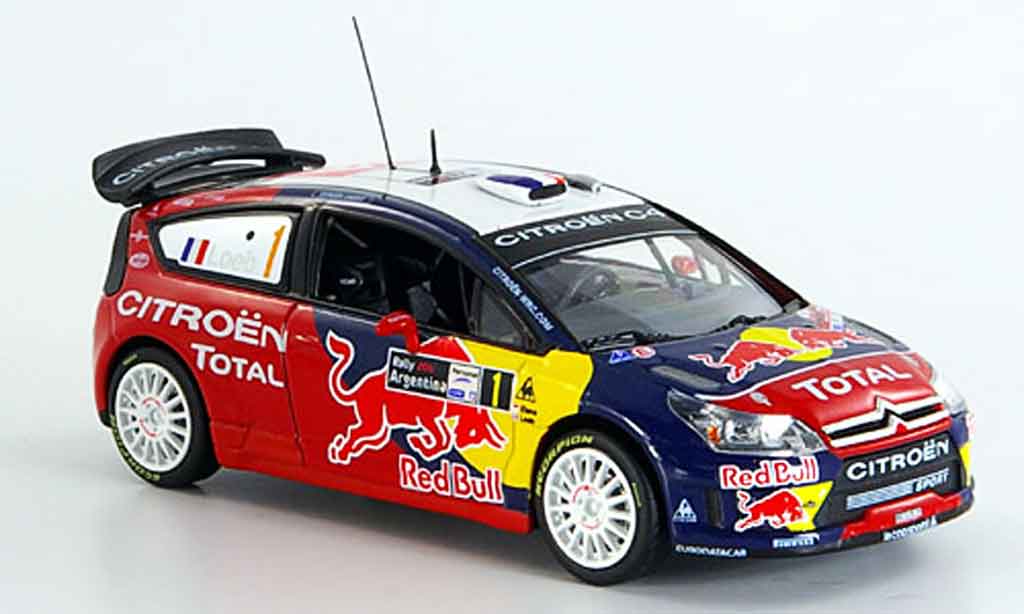Citroen C4 WRC 2008 1/43 Norev WRC 2008 red bull zilverine modelauto