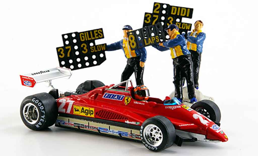 Ferrari 126 1982 1/43 Brumm 1982 C2 g. villeneuve 3 figuren gp imola modelauto
