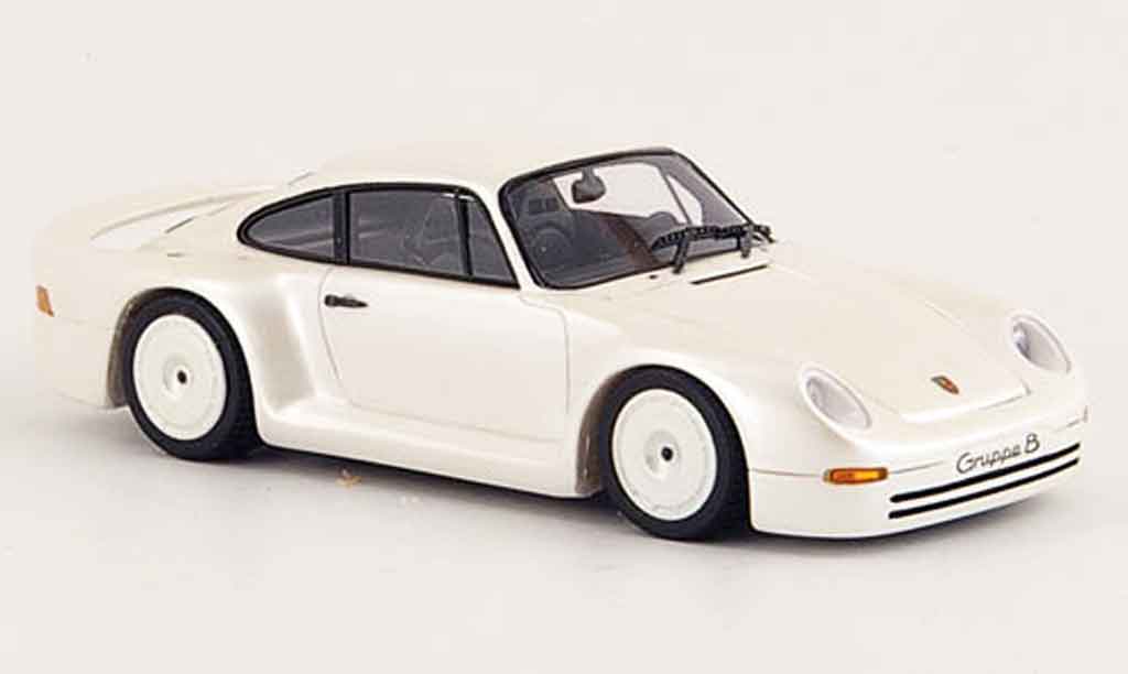 Porsche 959 1/43 Spark Gruppe B wit modelauto