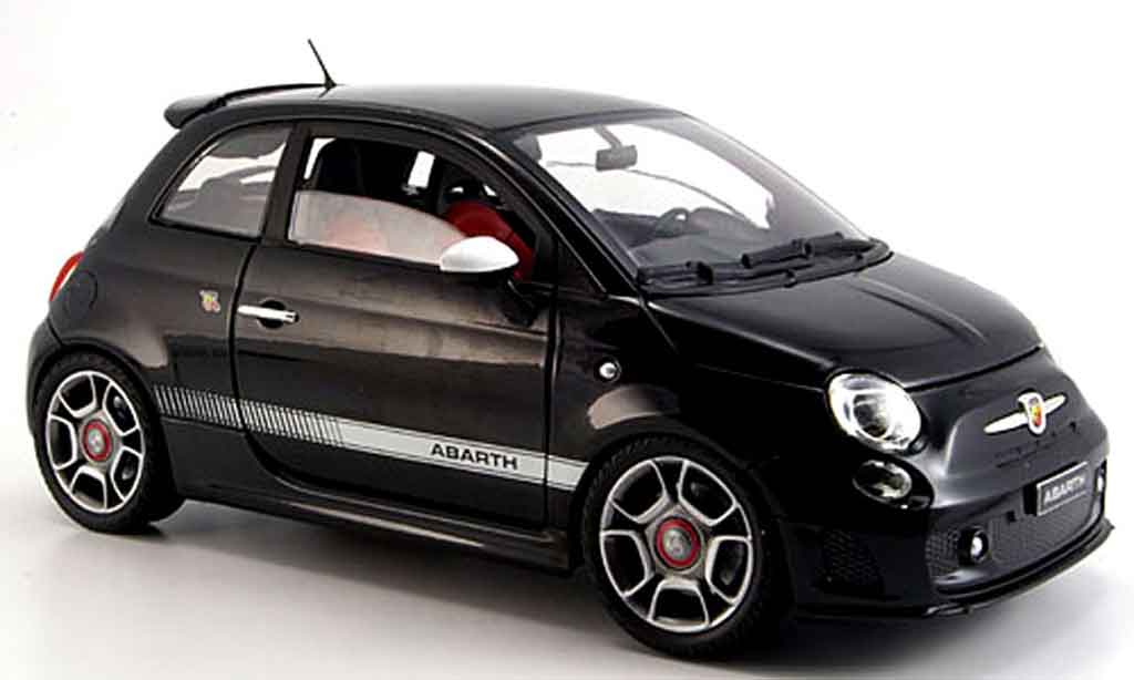Fiat 500 Abarth 1/18 Mondo Motors Abarth zwart 2008 modelauto