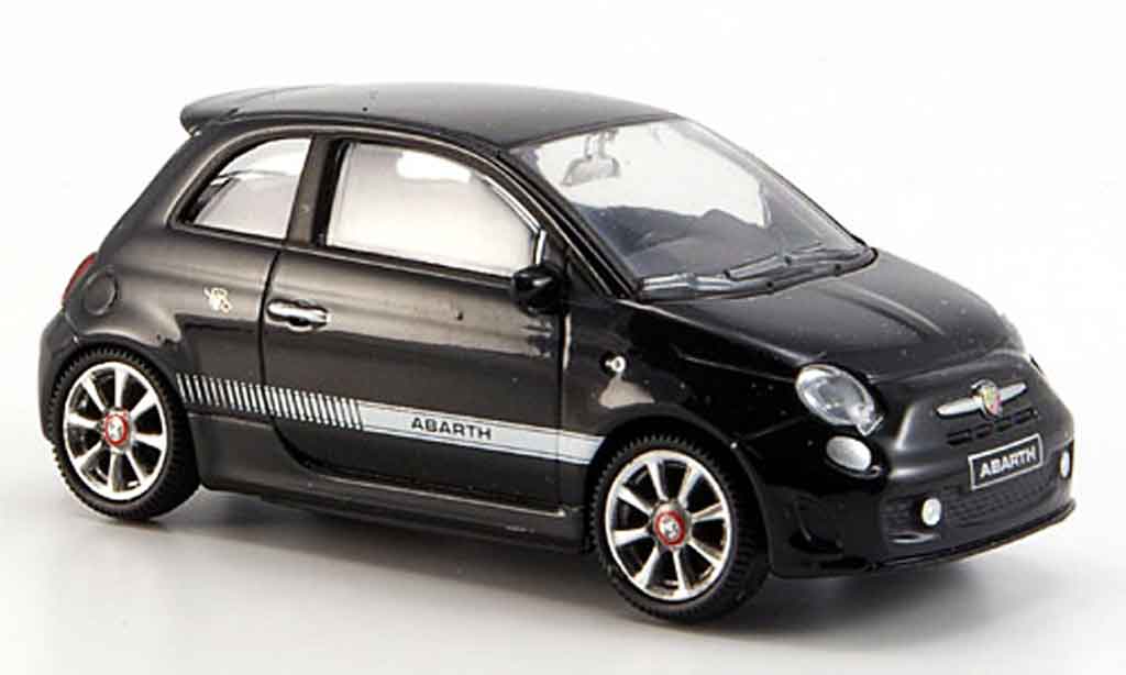 Fiat 500 1/43 Mondo Motors New Abarthzwart 2007 modelauto