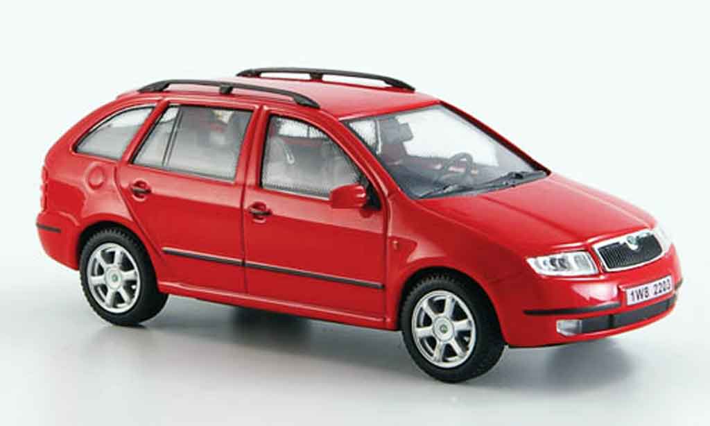 Skoda Fabia 1/43 Abrex combi rood modelauto