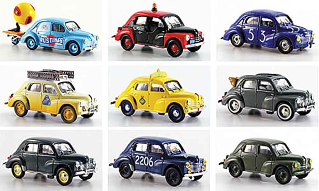 Renault 4CV 1/43 Eligor set avec 9 modellen 1961 modelauto