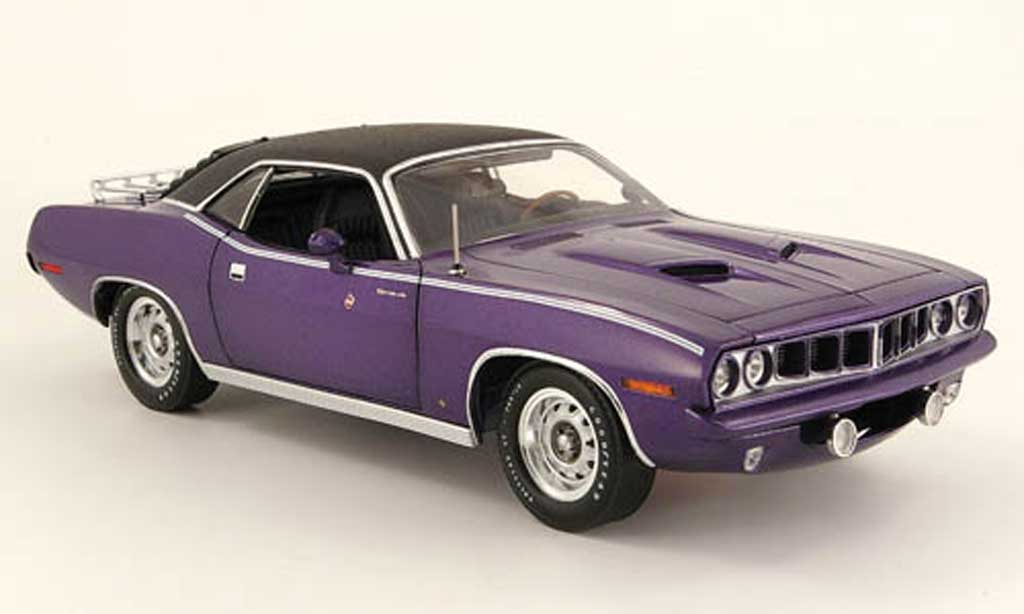 Plymouth Gran Barracuda 1/18 Highway 61 paarsee zwart 1971 modelauto