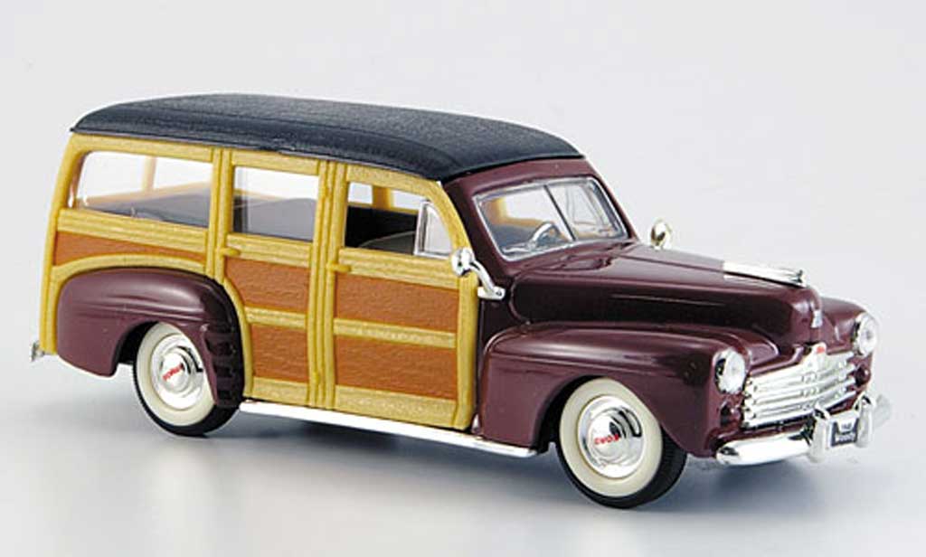 Ford Woody 1/43 Yat Ming bruin/zwart 1948 modelauto