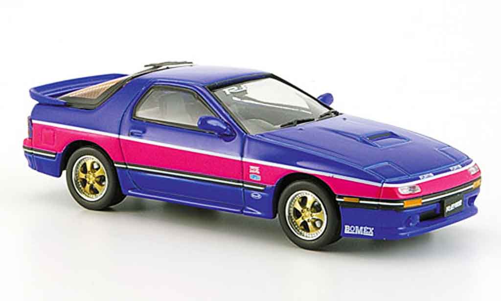 Mazda RX7 1985 1/43 Aoshima 1985 blauw Savanna FC3S modelauto