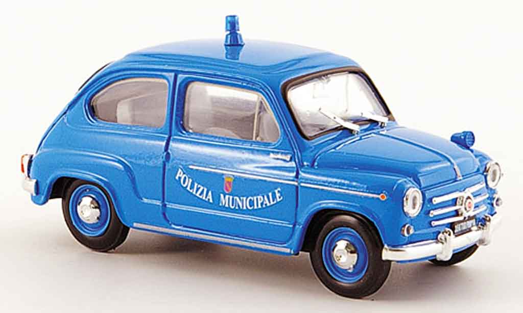 Fiat 600 1/43 Brumm D Polizia Municipale Roma politie 1960 modelauto