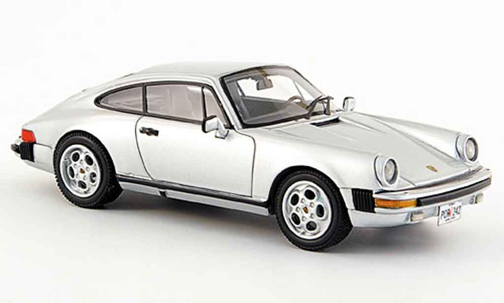 Porsche 930 1/43 Neo Carrera Coupe grijs metallic USA Version 1985 modelauto