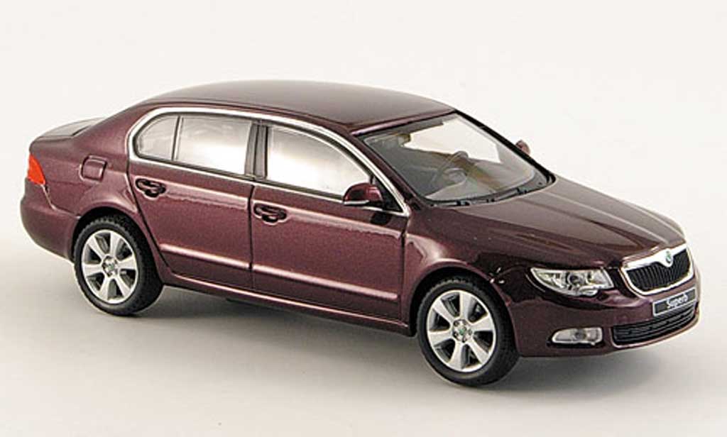 Skoda Superb 2009 1/43 Abrex 2009 II rood modelauto