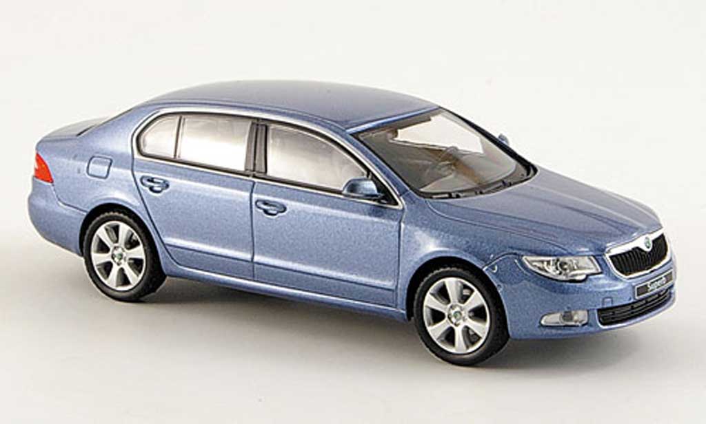 Skoda Superb 2009 1/43 Abrex 2009 II grijs blauw modelauto