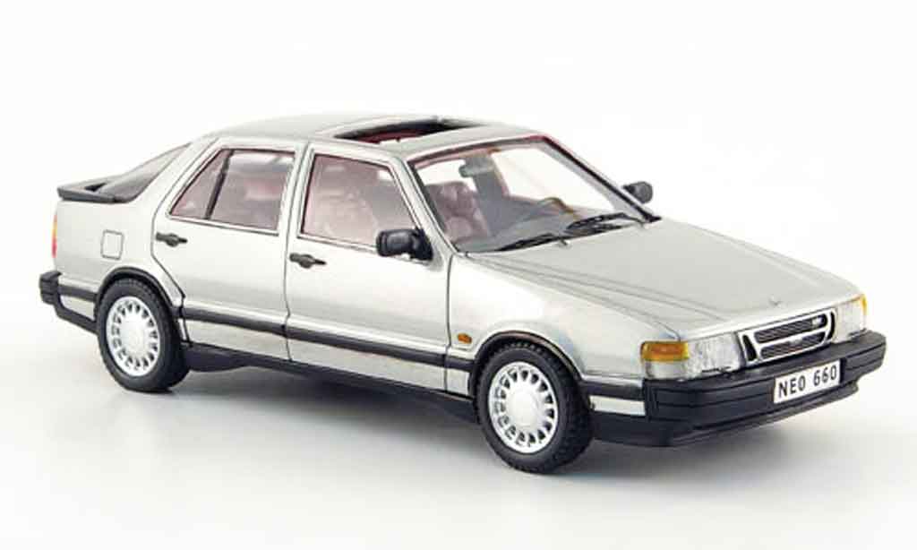 Saab 9000 Turbo 1/43 Neo Turbo grijs 1988 modelauto