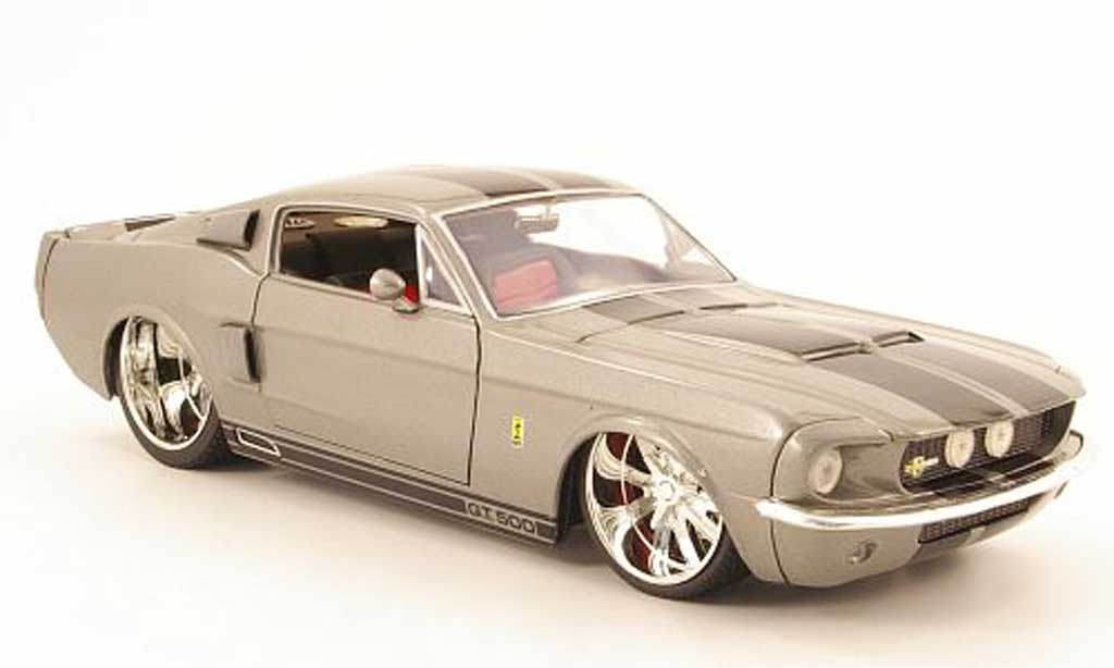 Shelby GT 500 1/18 Jada Toys kr grijs/zwart 1967 modelauto