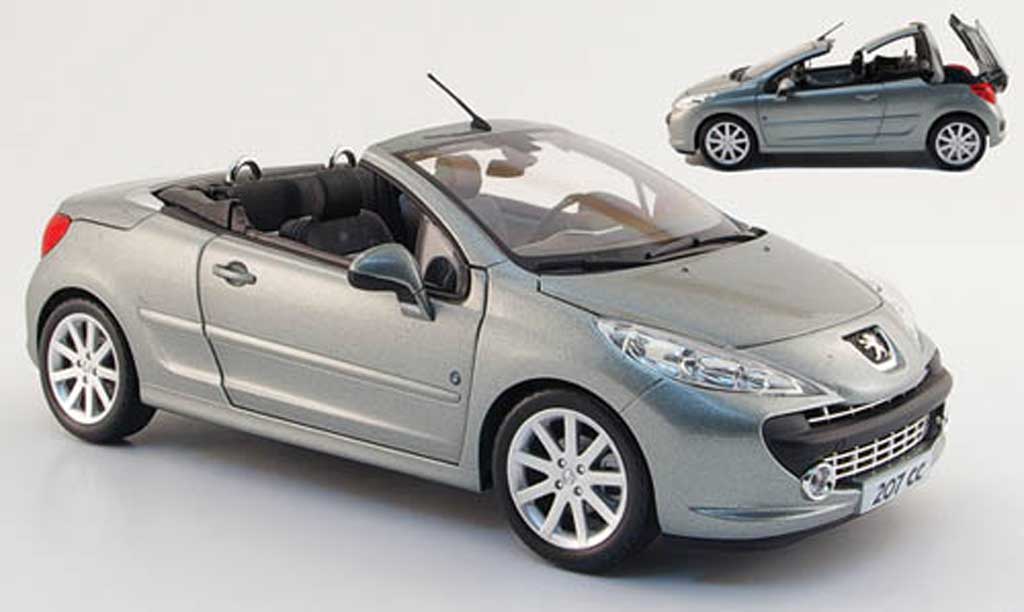 Peugeot 207 CC 1/18 Norev CC roland garros grijs 2008 modelauto