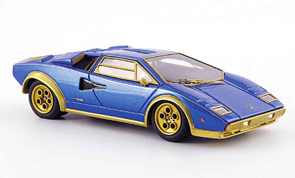 Lamborghini Countach LP 500 1/43 Look Smart LP 500 s walterwolf blauw mattor modelauto