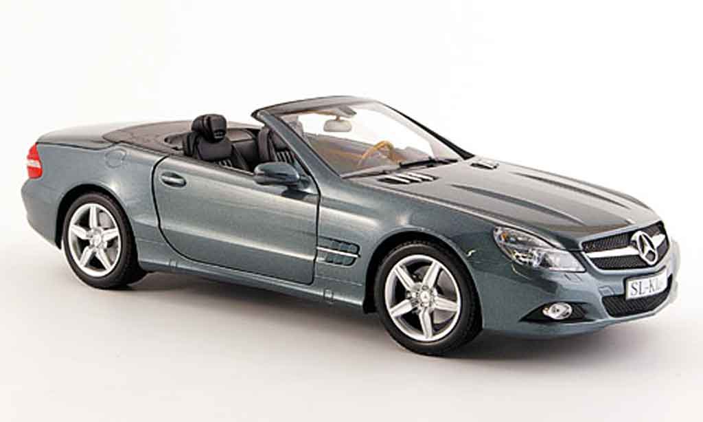 Mercedes Classe SL cabriolet 1/18 Minichamps cabriolet (r 230) grijs anthracite modelauto